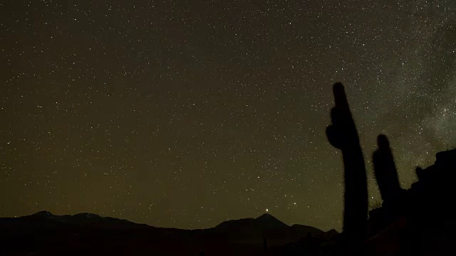 日落，星空，月亮升起(快速循环)视频素材