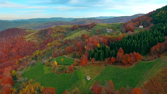 山村鸟瞰图视频素材