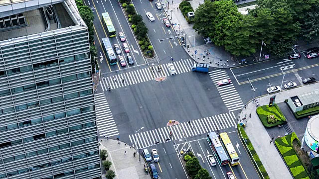 十字路口时间流逝视频素材