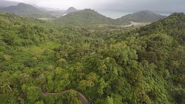 苏门答腊雨林和穿越苏门答腊公路，空中，向后视频素材