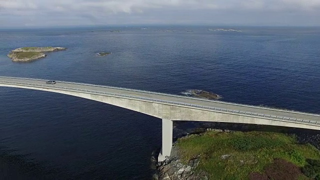 著名风景公路，大西洋公路鸟瞰图视频素材