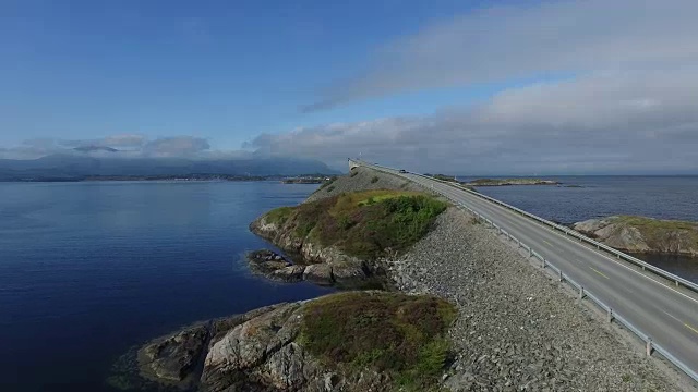 著名风景公路，大西洋公路鸟瞰图视频素材