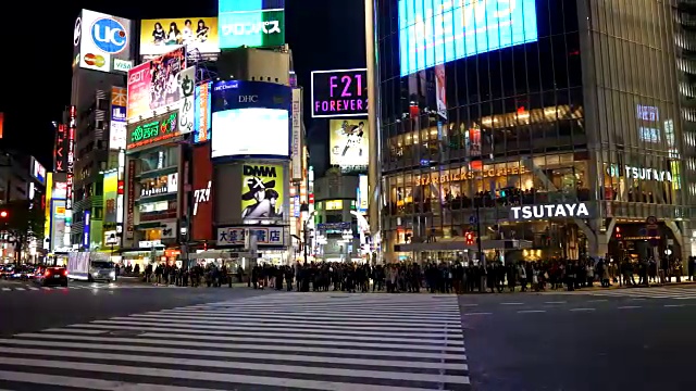 日本东京涩谷人行横道上挤满了人视频素材