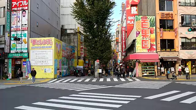 在日本东京的新宿，人们挤在HD时光流逝中视频素材