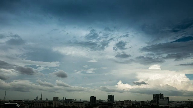泰国曼谷鸟瞰图，曼谷阴天下视频素材