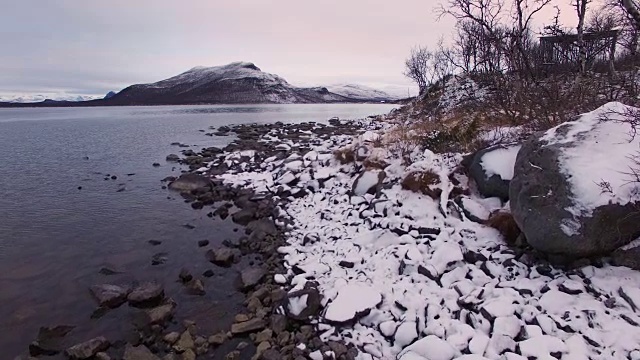 鸟瞰图Kilpisjärvi，拉普兰，芬兰视频素材