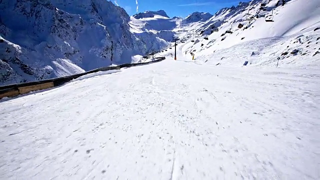 高山滑雪，POV视频素材