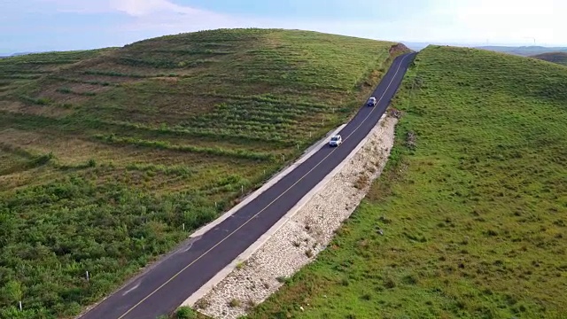 空中草原公路视频素材