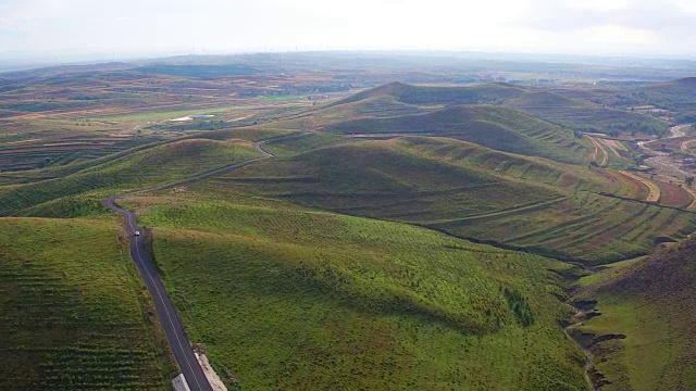 空中草原公路视频素材