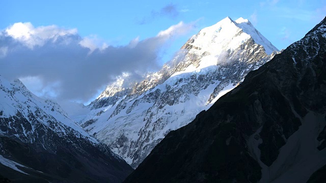 新西兰库克山云和高峰时间流逝视频素材