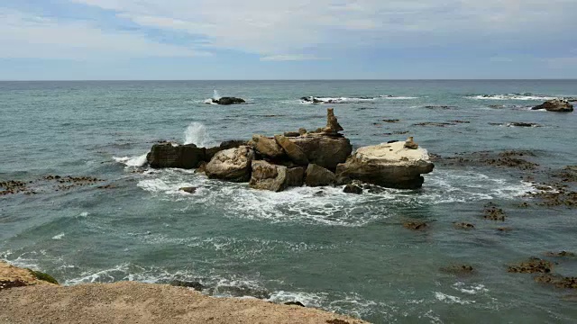 新西兰沙格角海岸岩石岛视频素材