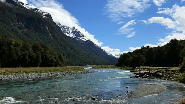 新西兰峡湾河景视频素材