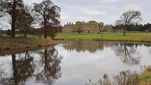 Holkham Hall，英国诺福克Holkham村18thC Palladian乡村住宅视频素材