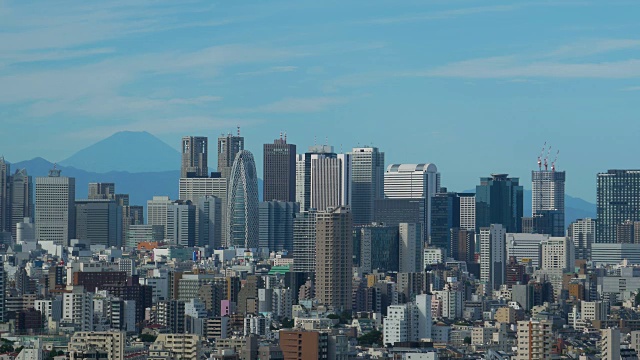 新宿大厦和富士山视频素材