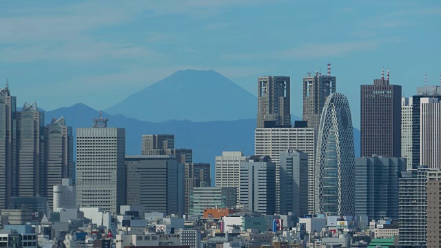 新宿大厦和富士山视频素材