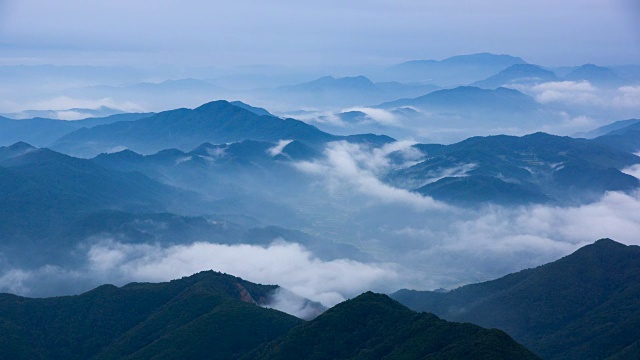 鼓山云海(有韩国最大的天然森林)视频素材