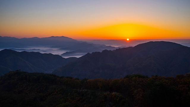 清阳三山日落(著名旅游景点)视频素材