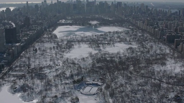 “WS航拍的雪地/纽约，美国”视频素材