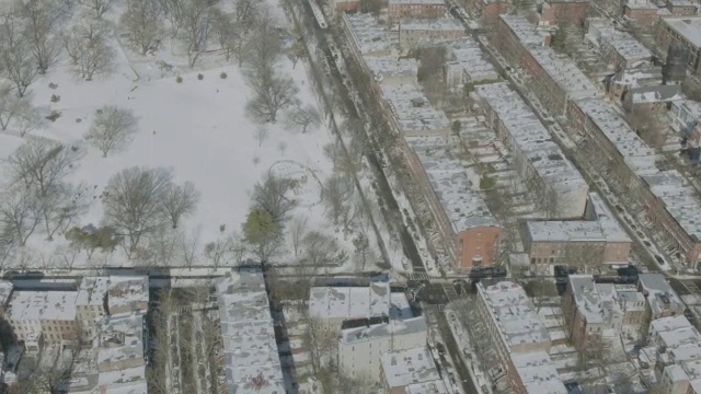 哈姿航拍美国纽约的雪地视频素材