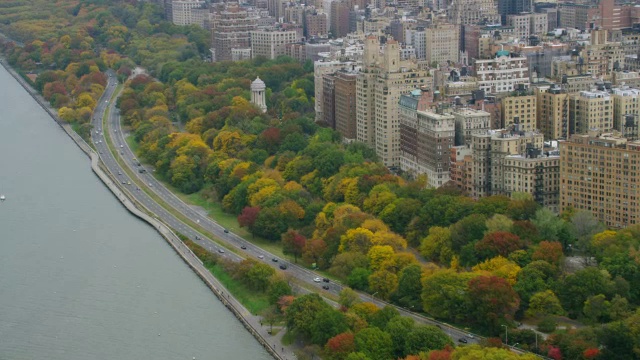 WS HA城市道路鸟瞰图/纽约市，美国视频素材