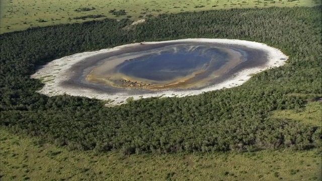 乌干达，森林和死火山湖上空视频素材