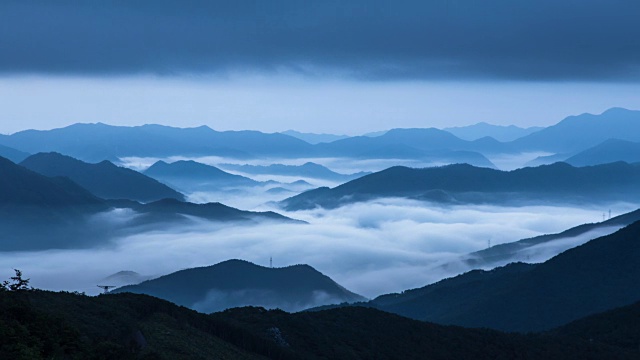 韩白山云海(韩国最受欢迎的徒步旅行之一)视频素材