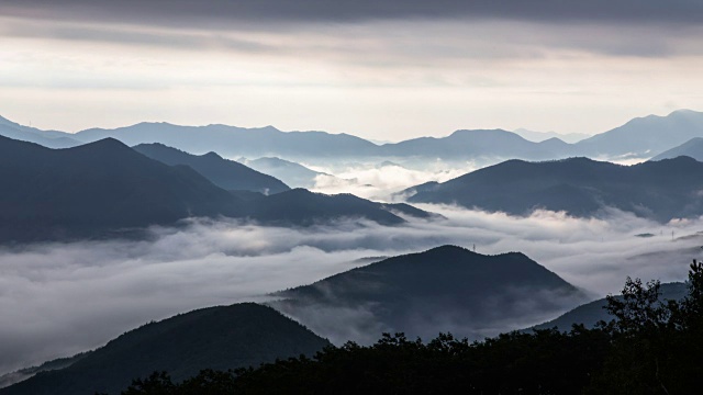 韩白山云海(韩国最受欢迎的徒步旅行之一)视频素材