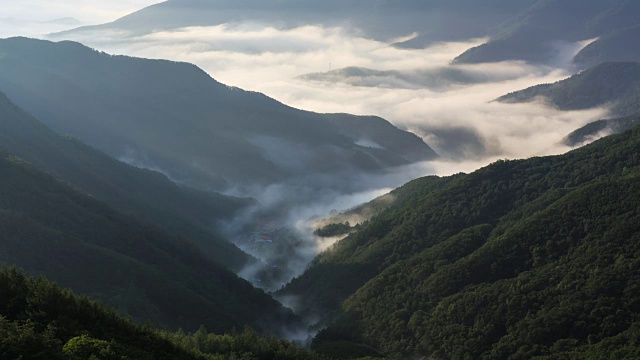 韩白山云海(韩国最受欢迎的徒步旅行之一)视频素材