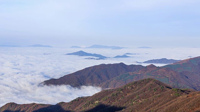 京畿道的云海和锯草景色视频素材