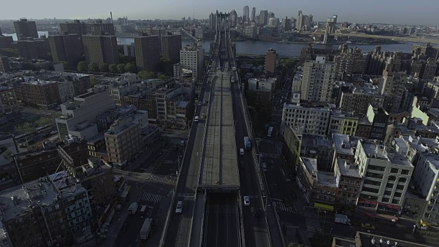 曼哈顿桥纽约市鸟瞰图视频素材