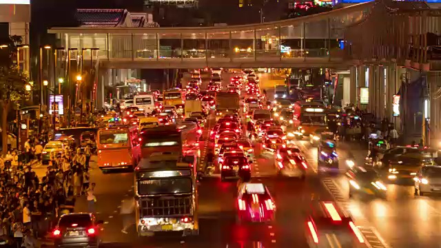 交通时间推移，夜间时间视频素材