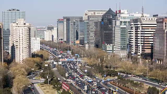 T/ lms HA ZI Crowded Traffic /北京，中国视频素材