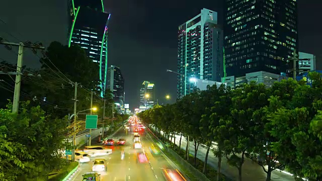 时间流逝城市夜晚的时间。视频素材