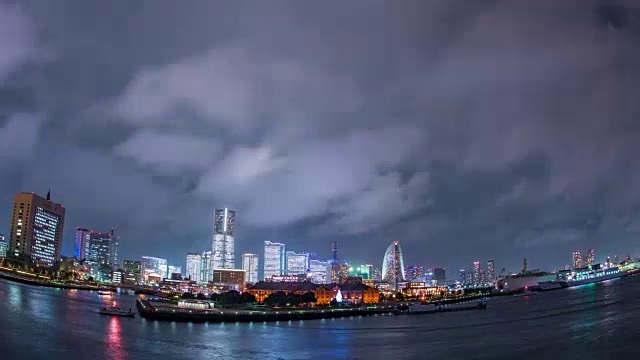 Minatomirai点亮时间流逝视频素材