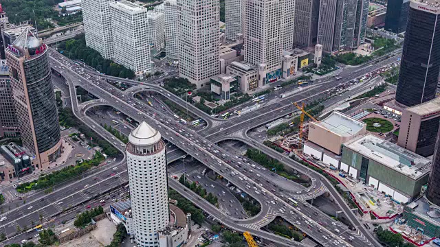 T/L WS HA道路交叉口鸟瞰图/北京，中国视频素材