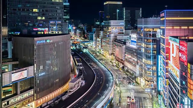 T/L WS HA ZI银座夜景/日本东京视频素材