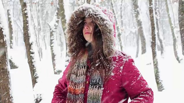 白雪森林里的小女孩视频下载