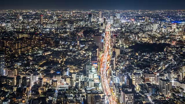 T/L WS HA PAN东京市中心夜景/日本东京视频素材