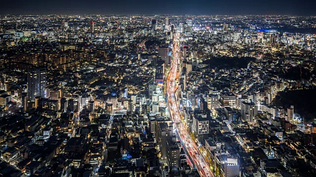 T/L WS HA东京市中心夜景/日本东京视频素材