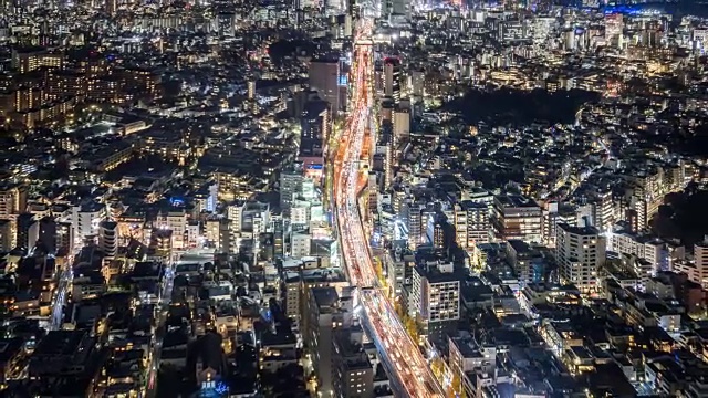 T/L WS HA ZO东京市中心夜景/东京，日本视频素材