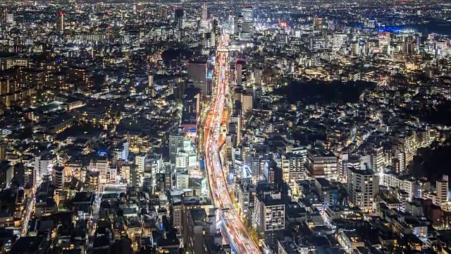 T/L WS HA TD东京市中心夜景/日本东京视频素材