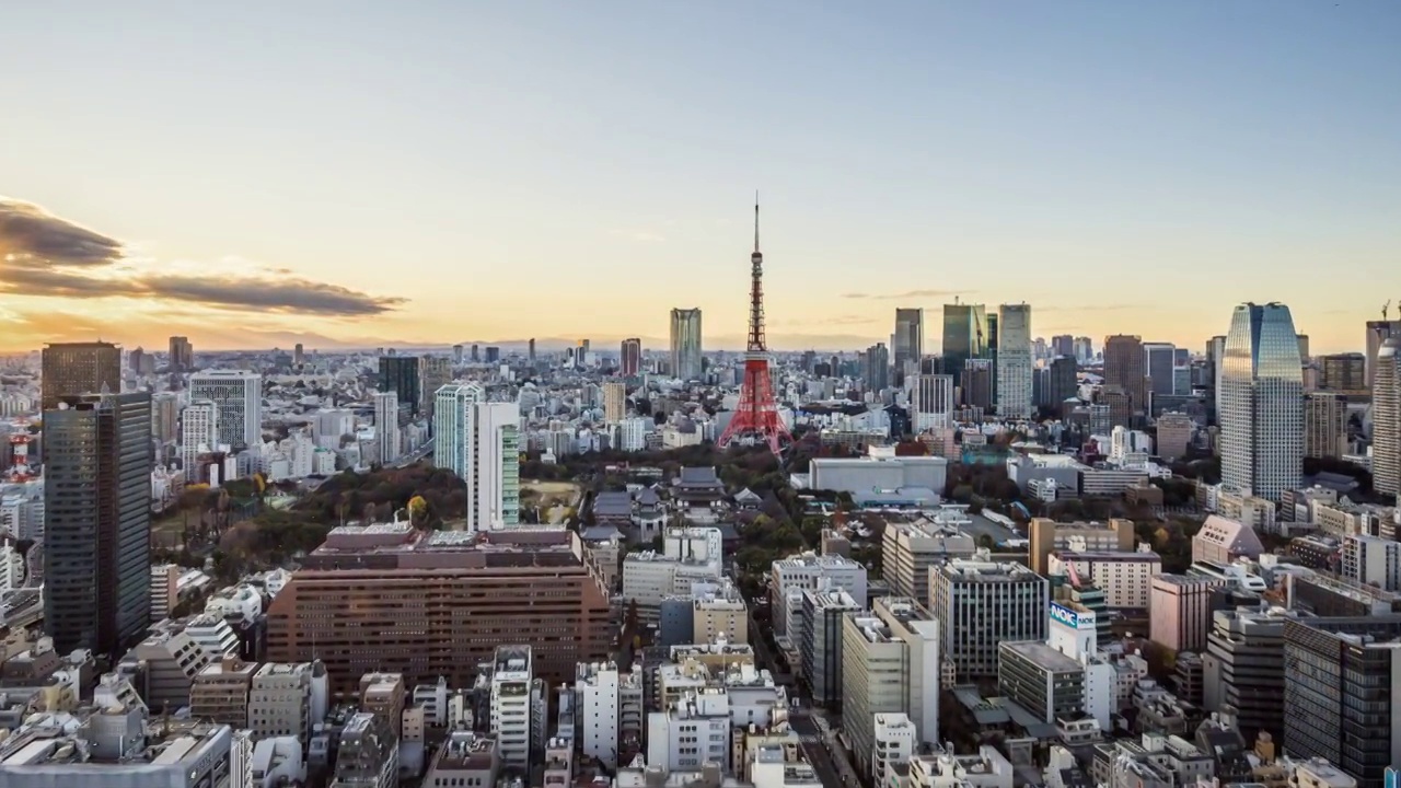 T/L WS HA ZI东京天际线景观/日本东京视频素材