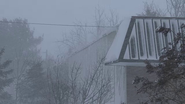 极端暴风雪，大雪，吹雪视频素材