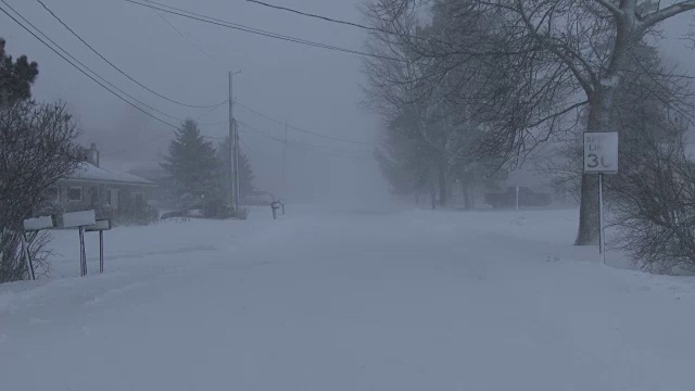 极端暴风雪，大雪，吹雪视频素材