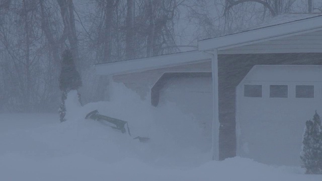 极端暴风雪，大雪，吹雪视频素材