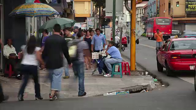 圣何塞人行道上行人的时间流逝视频素材