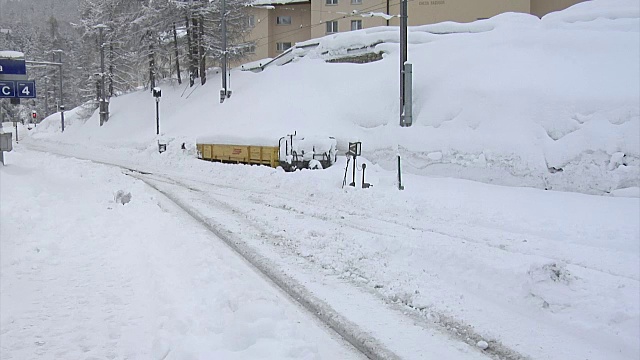 雷因铁路的冬天视频素材