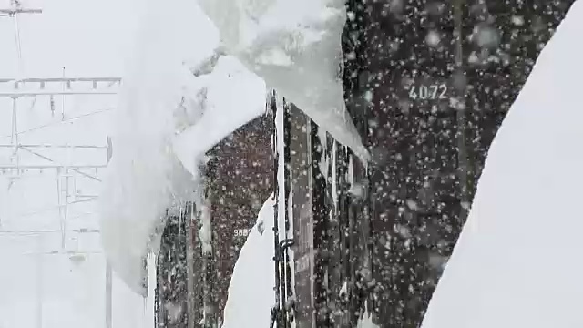 雷因铁路的冬天视频素材