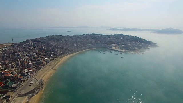 Aerial view of Dongshan Island in morning,Fujian Province,China.南门湾 东山视频素材