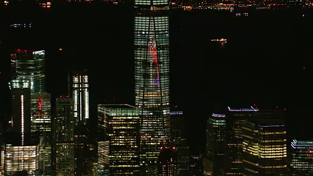 曼哈顿市中心夜景天线视频素材